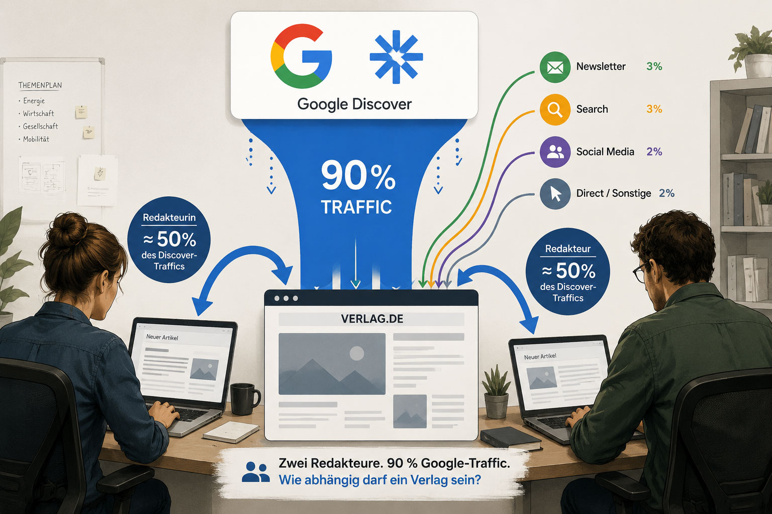 Abhängigkeit von Google Discover